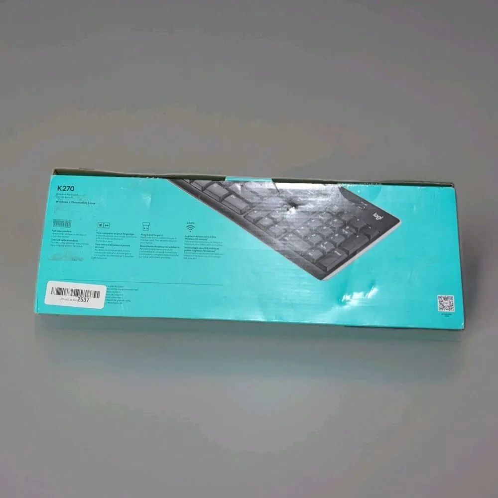 Logitech K270 Wireless Keyboard Full Size Unifying USB Receiver New Open Box